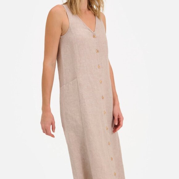 Mate the Label Organic Linen Button Front Dress NWOT - Picture 2 of 7